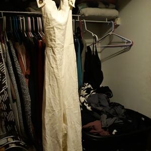 Zara Cream Jumpsuit with Button Detail